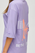 Оптом Женские футболки с надписями фиолетового цвета 76025F в Екатеринбурге, фото 6