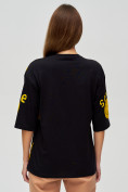 Оптом Женские футболки с надписями черного цвета 76028Ch в Екатеринбурге, фото 5
