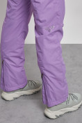 Оптом Полукомбинезон с высокой посадкой женский зимний фиолетового цвета 7605F в Уфе, фото 13
