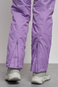 Оптом Полукомбинезон с высокой посадкой женский зимний фиолетового цвета 7605F в Перми, фото 14
