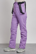 Оптом Полукомбинезон с высокой посадкой женский зимний фиолетового цвета 7605F в Перми, фото 8