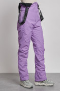 Оптом Полукомбинезон с высокой посадкой женский зимний фиолетового цвета 7605F, фото 9