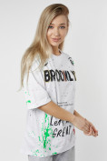 Оптом Женские футболки с принтом белого цвета 76102Bl в Екатеринбурге, фото 4