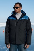 Оптом Горнолыжная куртка мужская зимняя черного цвета 7611Ch