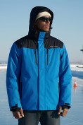 Оптом Горнолыжная куртка мужская зимняя голубого цвета 7611Gl, фото 3