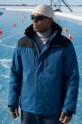 Оптом Горнолыжная куртка мужская зимняя синего цвета 7611S, фото 3