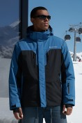 Оптом Горнолыжная куртка мужская зимняя черного цвета 7612Ch