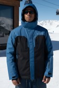 Оптом Горнолыжная куртка мужская зимняя черного цвета 7612Ch, фото 3