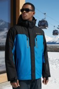 Оптом Горнолыжная куртка мужская зимняя голубого цвета 7612Gl