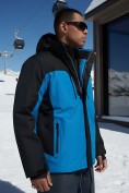 Оптом Горнолыжная куртка мужская зимняя голубого цвета 7612Gl, фото 2
