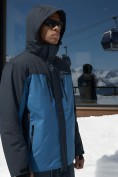 Оптом Горнолыжная куртка мужская зимняя синего цвета 7612S, фото 3