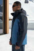 Оптом Горнолыжная куртка мужская зимняя синего цвета 7612S, фото 2
