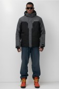 Оптом Горнолыжная куртка мужская зимняя темно-серого цвета 7612TC, фото 5