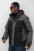 Оптом Горнолыжная куртка мужская зимняя темно-серого цвета 7612TC, фото 9