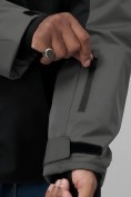 Оптом Горнолыжная куртка мужская зимняя темно-серого цвета 7612TC, фото 11
