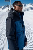 Оптом Горнолыжная куртка мужская зимняя синего цвета 7616S, фото 2