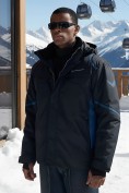 Оптом Горнолыжная куртка мужская зимняя темно-синего цвета 7617TS
