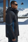 Оптом Горнолыжная куртка мужская зимняя темно-синего цвета 7617TS, фото 4