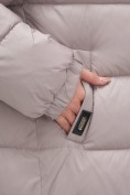 Оптом Куртка женская зимняя на резинке большого размера светло-коричневого цвета 7619SK, фото 10