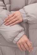 Оптом Куртка женская зимняя на резинке большого размера светло-коричневого цвета 7619SK, фото 11