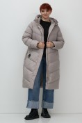Оптом Пальто зимнее утепленное с капюшоном женское серого цвета 7623Sr, фото 15