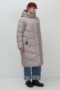 Оптом Пальто зимнее утепленное с капюшоном женское серого цвета 7623Sr, фото 2
