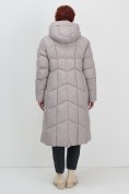 Оптом Пальто зимнее утепленное с капюшоном женское серого цвета 7628Sr, фото 12