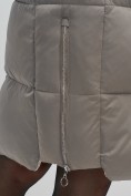 Оптом Пальто зимнее утепленное с капюшоном женское серого цвета 7638Sr, фото 14