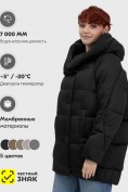 Оптом Куртка зимняя женская с капюшоном модная черного цвета 7651Ch