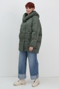 Оптом Куртка зимняя женская с капюшоном модная цвета хаки 7651Kh, фото 3