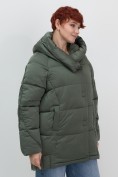 Оптом Куртка зимняя женская с капюшоном модная цвета хаки 7651Kh, фото 6