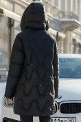 Оптом Куртка зимняя женская с капюшоном модная черного цвета 7653Ch, фото 3