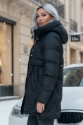Оптом Куртка зимняя женская с капюшоном модная черного цвета 7653Ch, фото 2