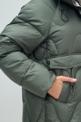 Оптом Куртка зимняя женская с капюшоном модная цвета хаки 7653Kh, фото 11