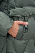 Оптом Куртка зимняя женская с капюшоном модная цвета хаки 7653Kh, фото 14