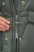 Оптом Куртка зимняя женская с капюшоном модная цвета хаки 7653Kh, фото 15