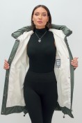 Оптом Куртка зимняя женская с капюшоном модная цвета хаки 7653Kh, фото 16