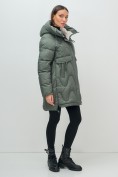 Оптом Куртка зимняя женская с капюшоном модная цвета хаки 7653Kh, фото 3