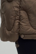 Оптом Куртка зимняя женская с капюшоном модная темно-коричневого цвета 7653TK, фото 6