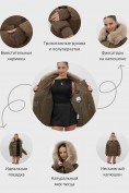 Оптом Куртка зимняя женская с мехом и капюшоном тренд горчичного цвета 7658G, фото 3