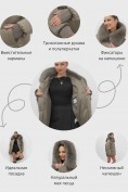Оптом Куртка зимняя женская с мехом и капюшоном тренд коричневого цвета 7658K, фото 3