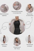 Оптом Куртка зимняя женская с мехом и капюшоном тренд светло-коричневого цвета 7658SK, фото 3