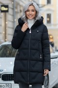 Оптом Куртка зимняя женская классическая с капюшоном черного цвета 7671Ch, фото 2