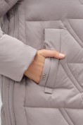 Оптом Куртка зимняя женская классическая с капюшоном светло-коричневого цвета 7671SK, фото 11