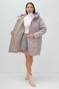 Оптом Куртка зимняя женская классическая с капюшоном светло-коричневого цвета 7671SK, фото 17