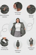 Оптом Куртка зимняя женская классическая с капюшоном темно-серого цвета 7671TC, фото 3