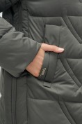 Оптом Куртка зимняя женская классическая с капюшоном темно-серого цвета 7671TC, фото 6