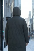 Оптом Пальто зимнее утепленное женское большого размера зеленого цвета 7699Z, фото 5