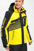 Оптом Горнолыжная куртка мужская желтого цвета 77012J, фото 3