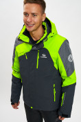 Оптом Горнолыжная куртка мужская зеленого цвета 77013Z, фото 3